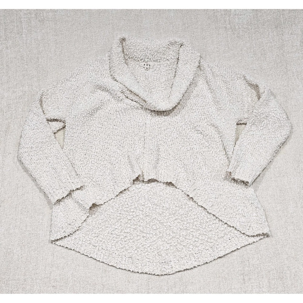 Anthropologie POL Medium Cozy Chunky Knit Cream Soft‎ Sweater w/ Cowl Neck